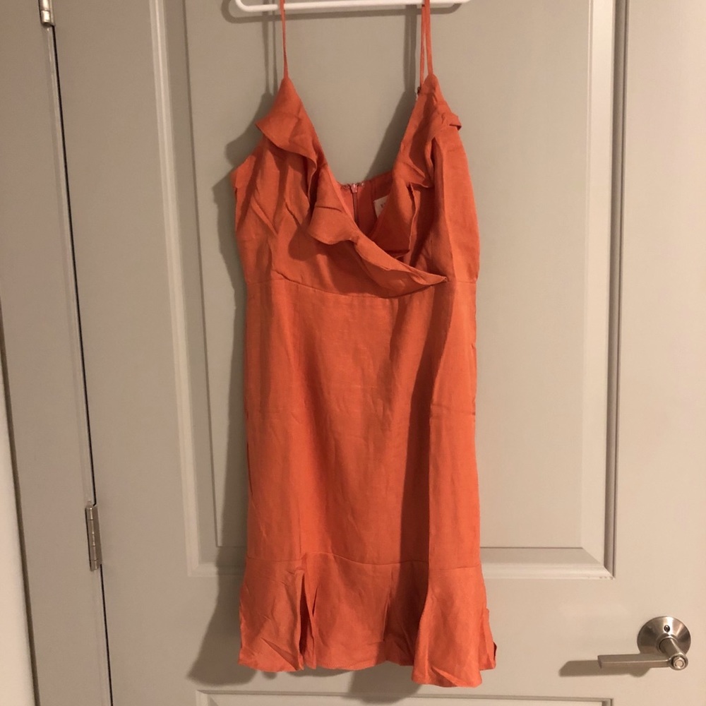 Orange Linen Mini Dress